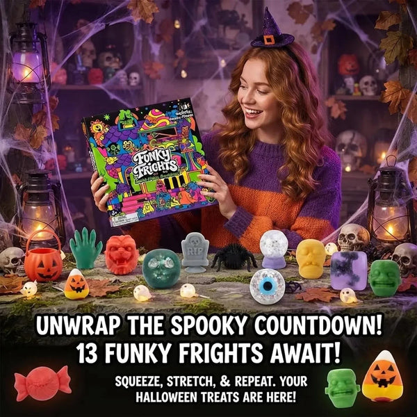 13 Days of Halloween Countdown Calendar 3D PVC Surprise Fidget Squishy Stress Relief Blind Box