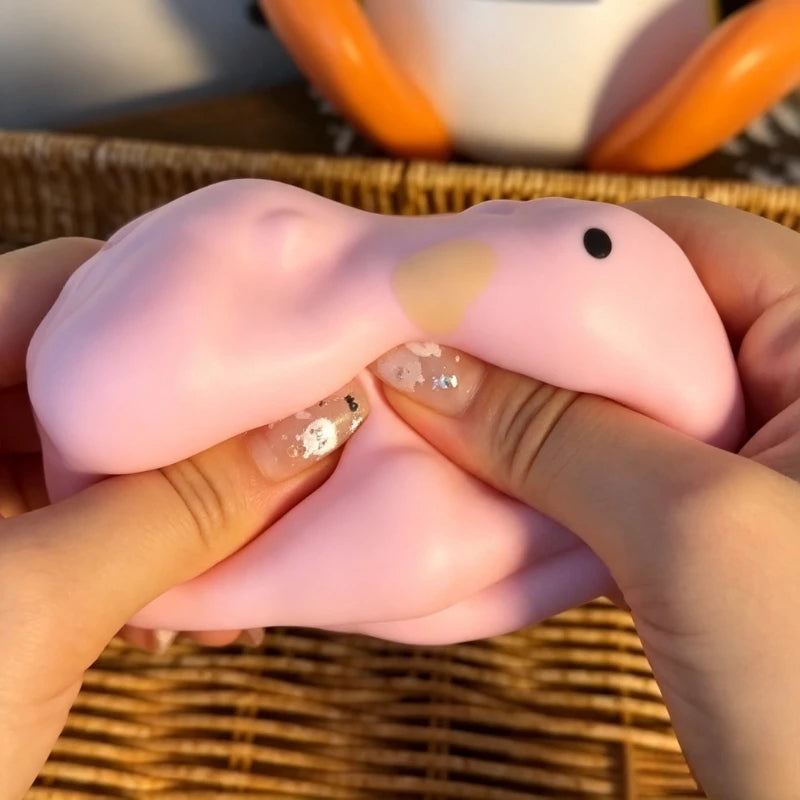 Crunchy pink pig squishy ball - view 11