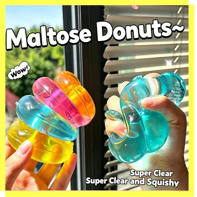 Clear maltose donut squishy stress ball - view 10