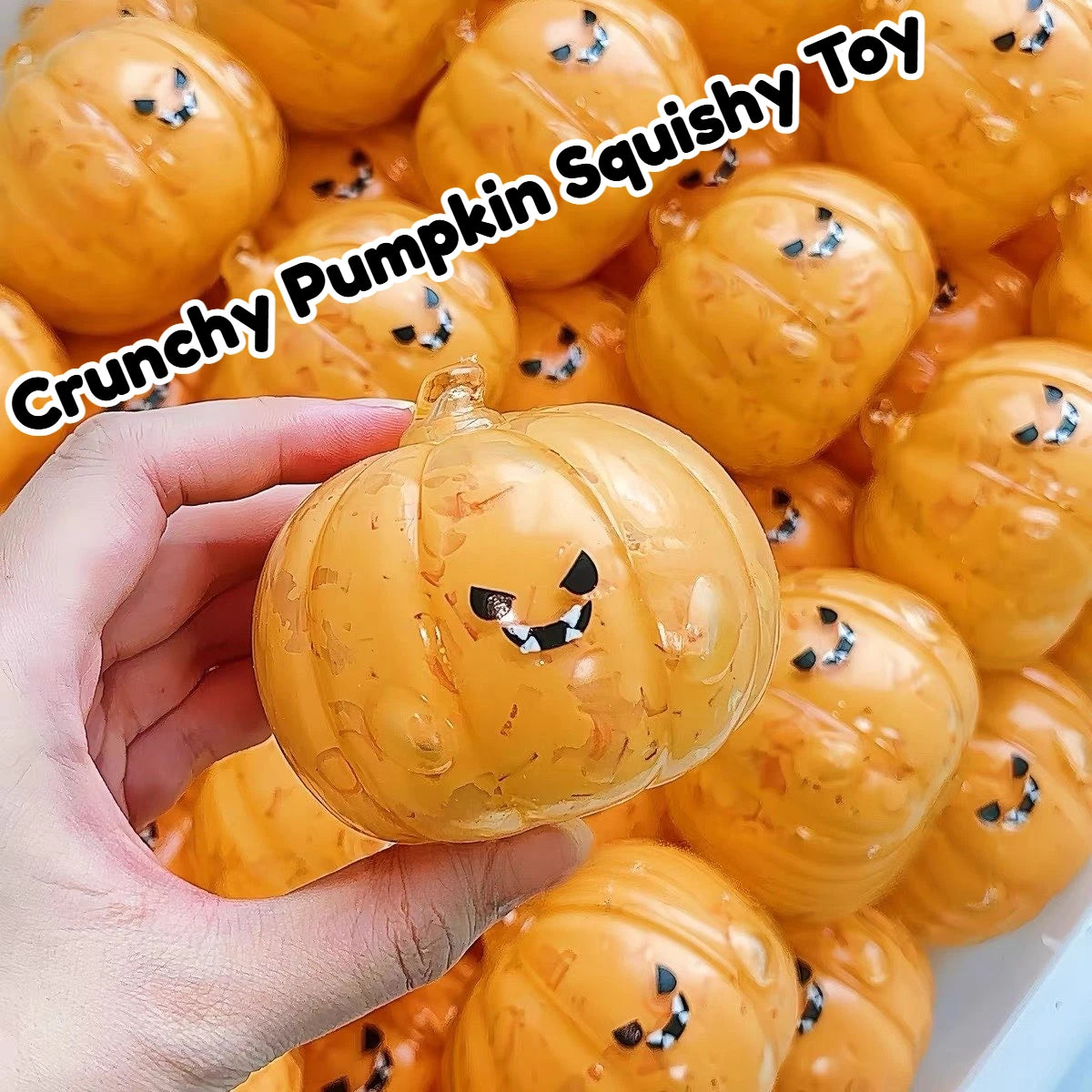 Halloween crunchy pumpkin squishy ball - view 2
