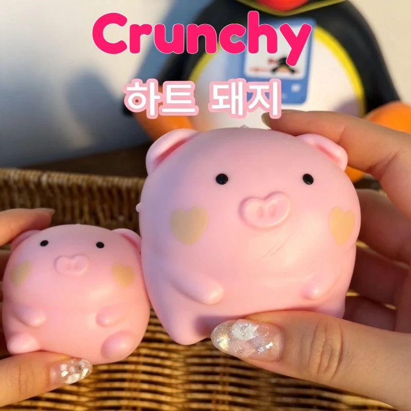 Crunchy pink pig squishy ball - view 28