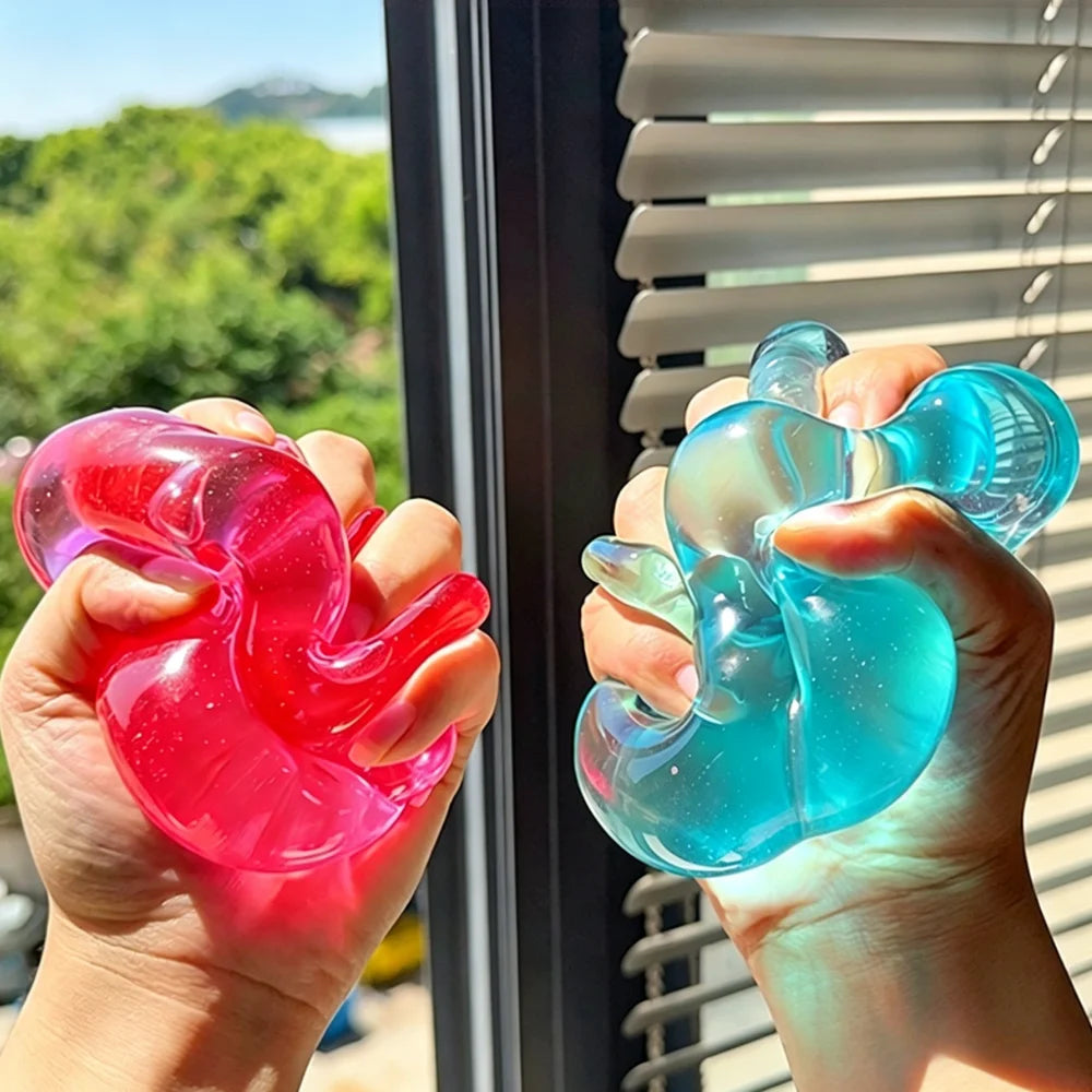Clear maltose donut squishy stress ball - view 2