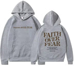 Faith Overcomes Fear - Christian Hooded Sweatshirts Jesus Hoodie Fashion Men Women Hoodies Casual Sweatshirt Harajuku Unisex