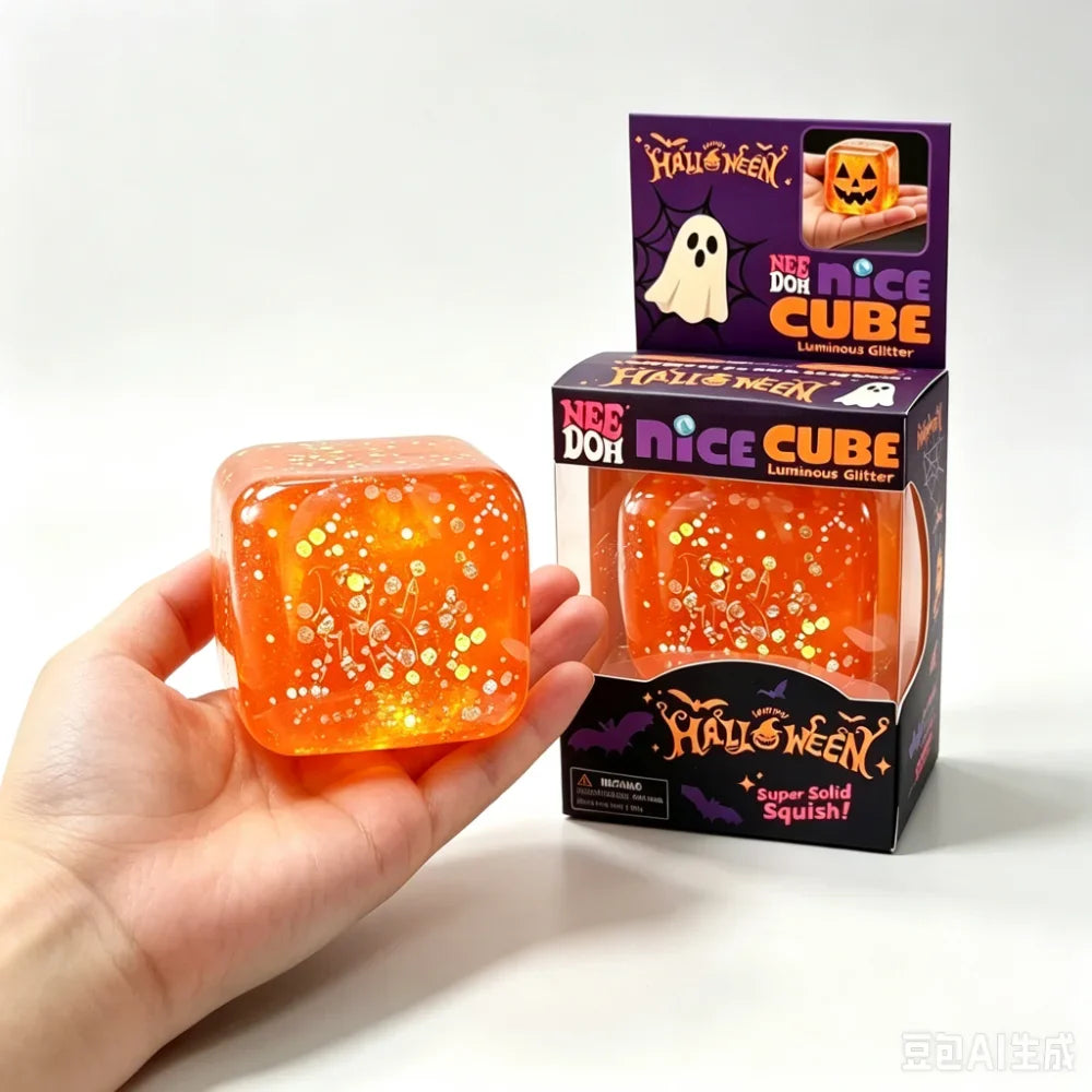 Halloween spider, pumpkin and skull squishy fidget toy - detail