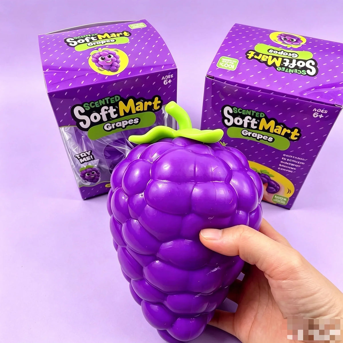 Jumbo grape squishy fidget toy - detail