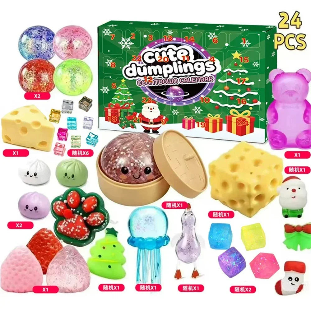 Christmas Squishy Advent Calendar 2026, Fidget Countdown Calendar Surprises Sensory Fidget for Adult Christmas Party Favors Gift
