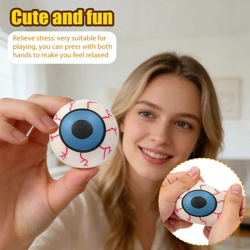 Scary eyeball squishy stress ball