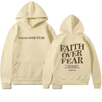 Faith Overcomes Fear - Christian Hooded Sweatshirts Jesus Hoodie Fashion Men Women Hoodies Casual Sweatshirt Harajuku Unisex