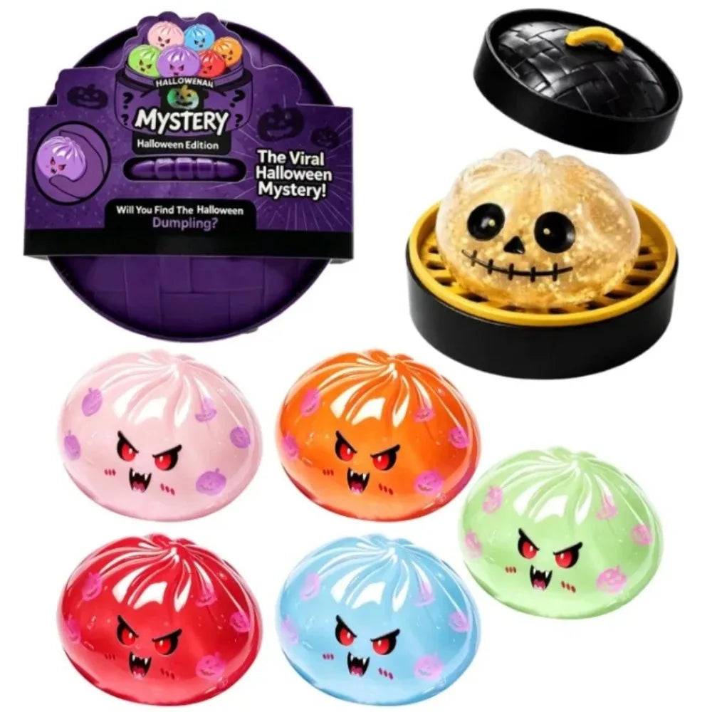Halloween skeleton and vampire dumpling squishy - detail